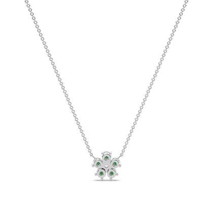 Runde Smaragde zarte florale Halskette