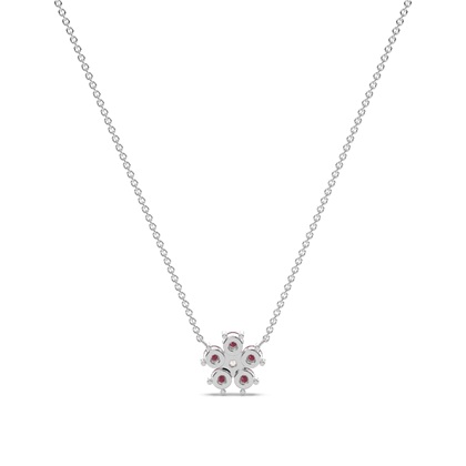 Runde Rubine zarte florale Halskette