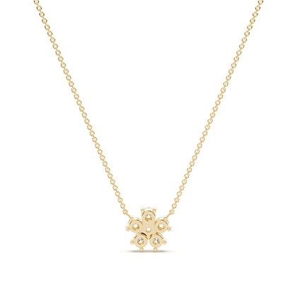 Round diamond Floral Delicate chain Necklace
