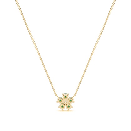 Runde Smaragde zarte florale Halskette