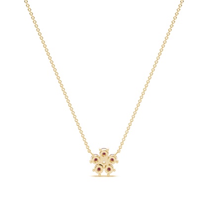 Runde Rubine zarte florale Halskette