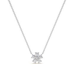 Runder Diamant Floral Zarte Kette Halskette