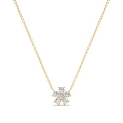 Round diamond Floral Delicate chain Necklace