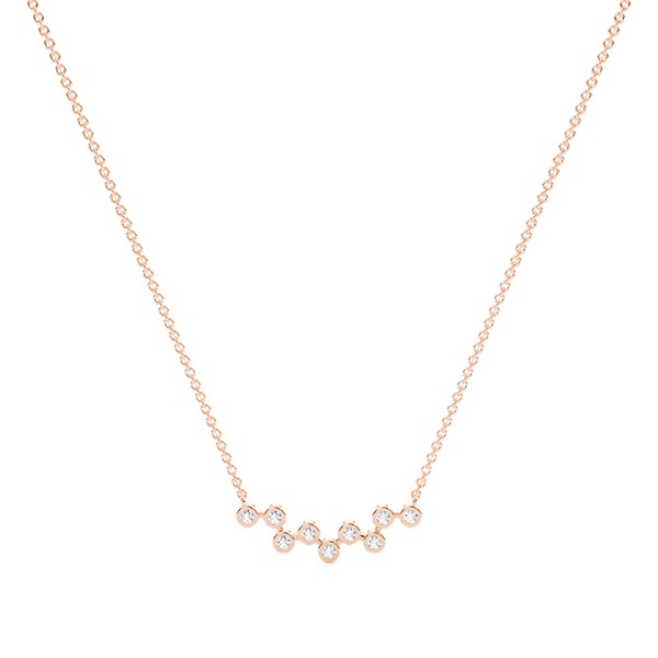 Bezel Setting Zig-Zag bar Necklace