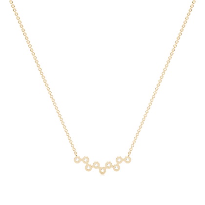 Bezel Setting Zig-Zag bar Necklace