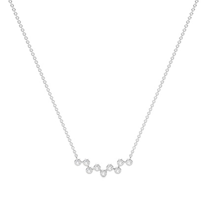 Bezel Setting Zig-Zag bar Necklace