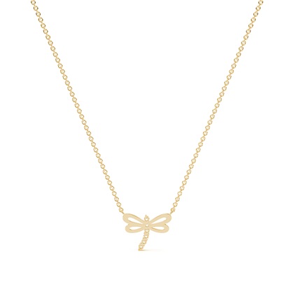 Drangonfly diamond delicate chain necklace