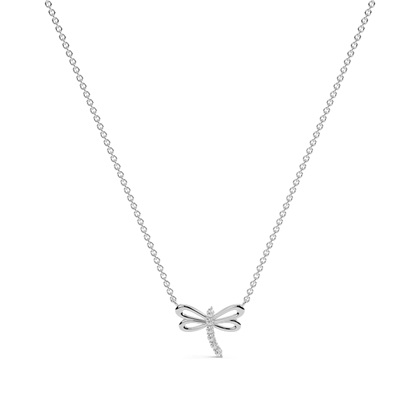 Drangonfly diamond delicate chain necklace