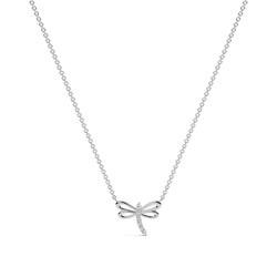 Drangonfly diamond delicate chain necklace