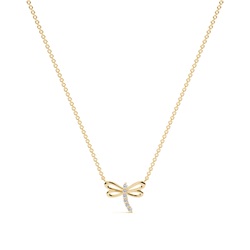 Drangonfly diamond delicate chain necklace