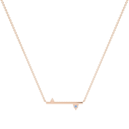 Blauer Sapphir und Diamant zarte Balken Halkette