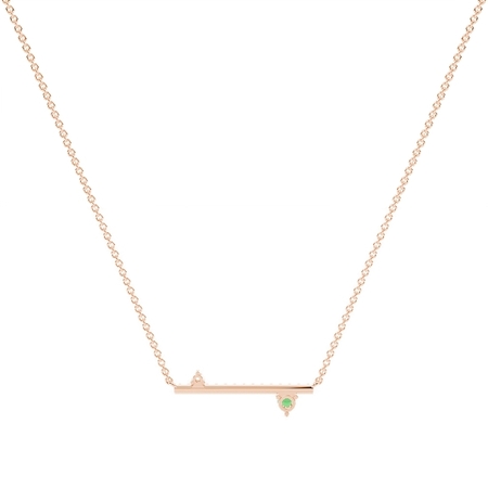 Smaragd und Diamant zarte Balken Halkette