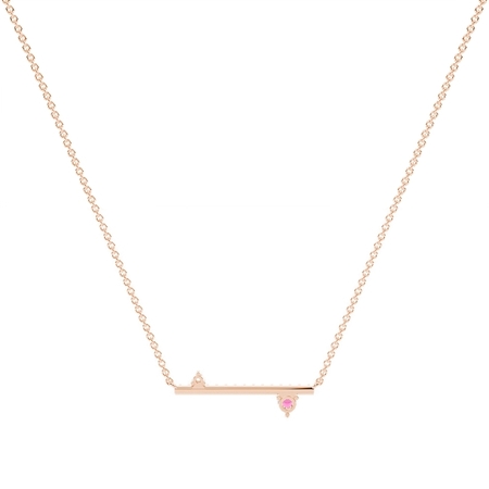 Rubin und Diamant zarte Balken Halkette