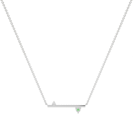 Smaragd und Diamant zarte Balken Halkette