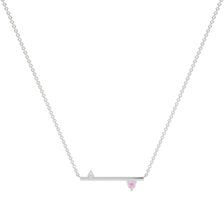 Rubin und Diamant zarte Balken Halkette