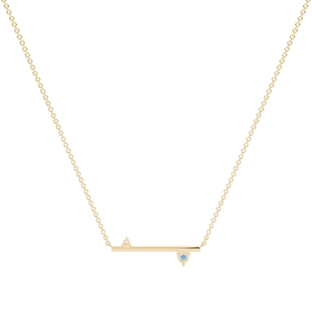 Blauer Sapphir und Diamant zarte Balken Halkette