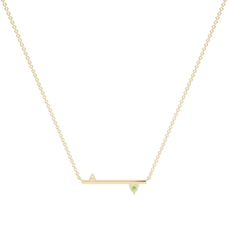 Smaragd und Diamant zarte Balken Halkette