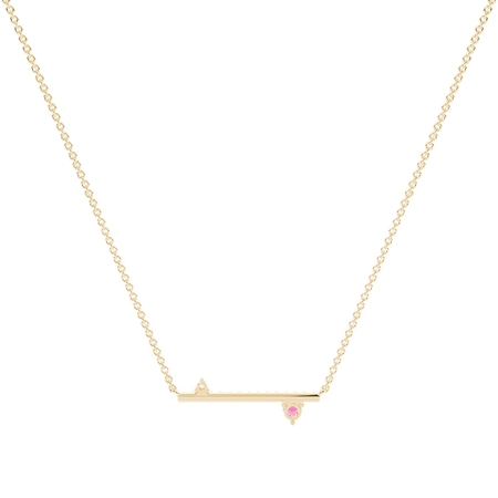 Rubin und Diamant zarte Balken Halkette