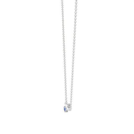 Blauer Sapphir und Diamant zarte Balken Halkette
