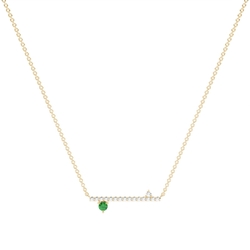 Smaragd und Diamant zarte Balken Halkette