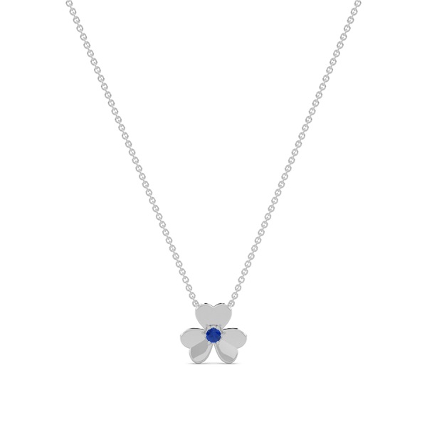 Blue Sapphireclover delicate chain necklace