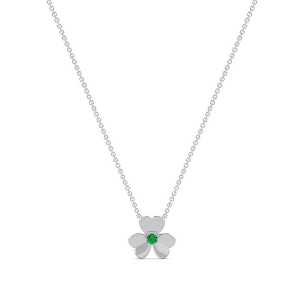Emerald clover delicate chain necklace