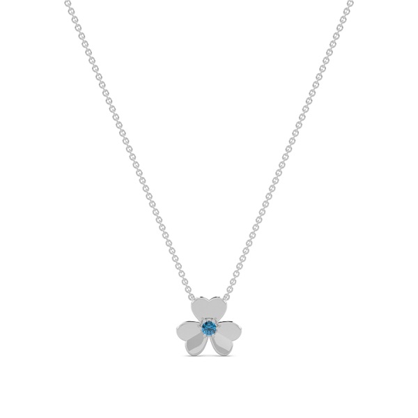 Blue Topaz clover delicate chain necklace