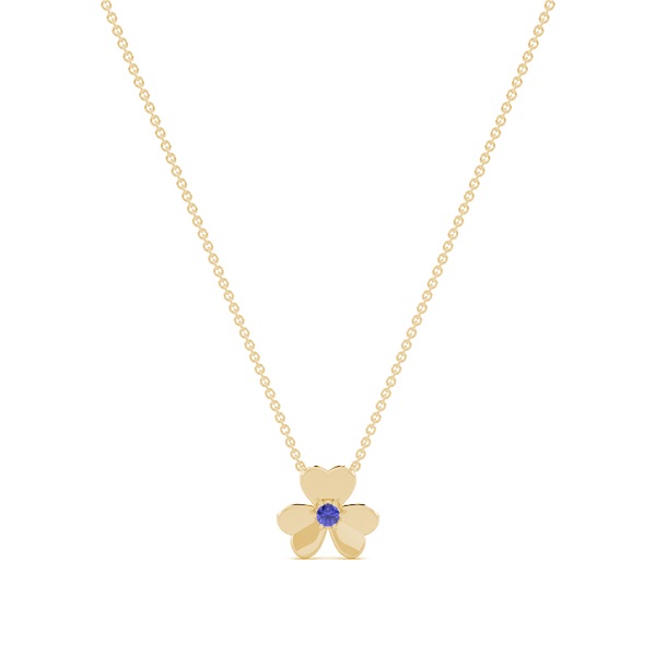 Tanzanite clover delicate chain necklace