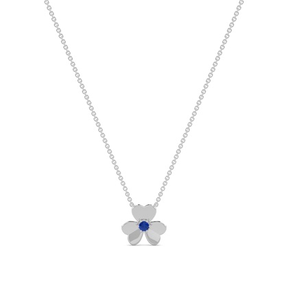 Blue Sapphireclover delicate chain necklace