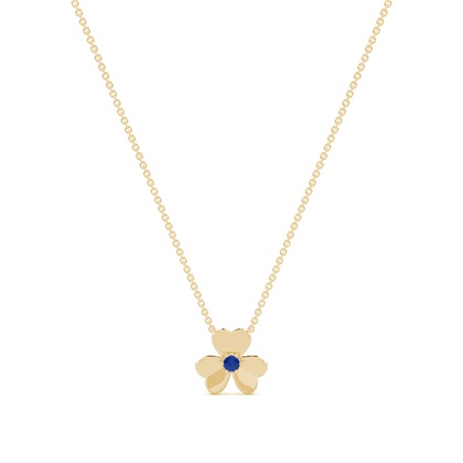 Blue Sapphireclover delicate chain necklace