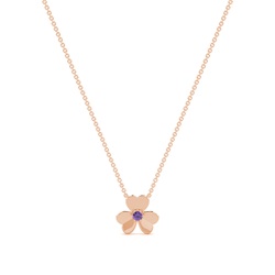 Amethyst clover delicate chain necklace