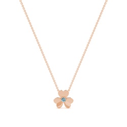 Aquamarine clover delicate chain necklace