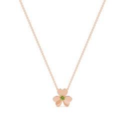 Peridot clover delicate chain necklace