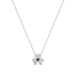 Blauer Sapphir Klee zarte Halskette