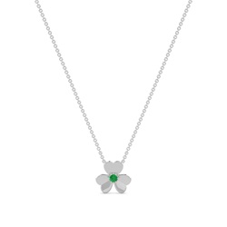 Emerald clover delicate chain necklace