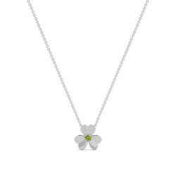 Peridot clover delicate chain necklace