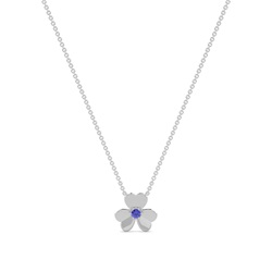 Tanzanite clover delicate chain necklace
