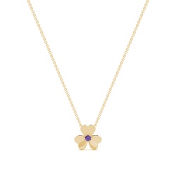 Amethyst clover delicate chain necklace