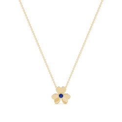 Blue Sapphireclover delicate chain necklace