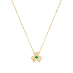 Emerald clover delicate chain necklace