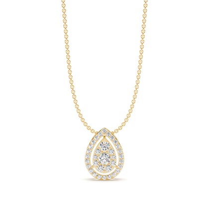 Yellow Gold Cluster Diamond Pendants