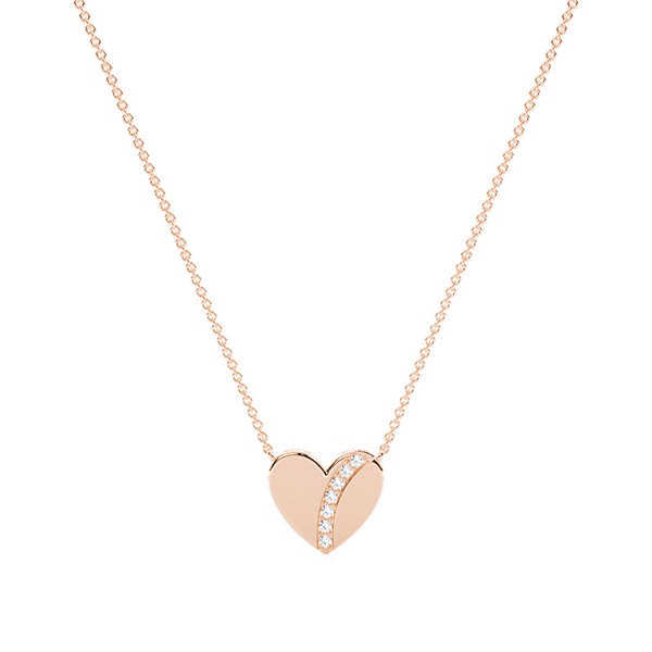 Little heart diamond everyday chain necklace