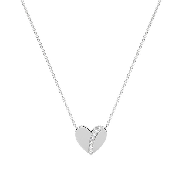 Little heart diamond everyday chain necklace