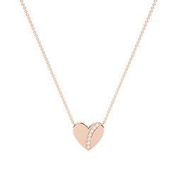 Little heart diamond everyday chain necklace