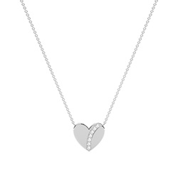 Little heart diamond everyday chain necklace