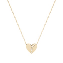 Little heart diamond everyday chain necklace