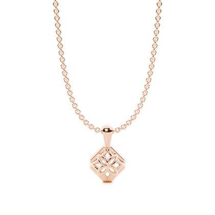 Gerahmter Solitaire-Anhänger in Korb-Optik