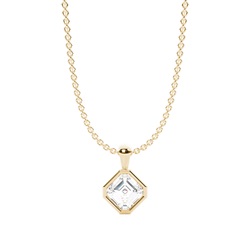 Bezel set Intricate Basket look Solitaire Pendant