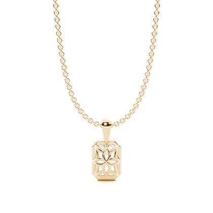 Gerahmter Solitaire-Anhänger in Korb-Optik