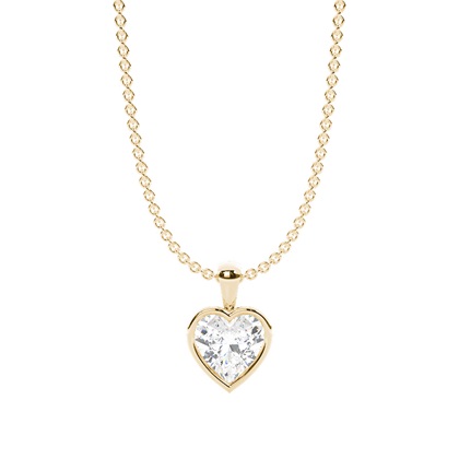 Heart Yellow Gold Diamond Necklaces and Diamond Pendants